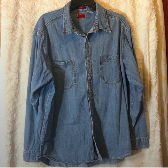 Levi's Other - Vintage Levi's Shirt Men Size L 90's Metal Button Denim Red Tab Workwear Y2K